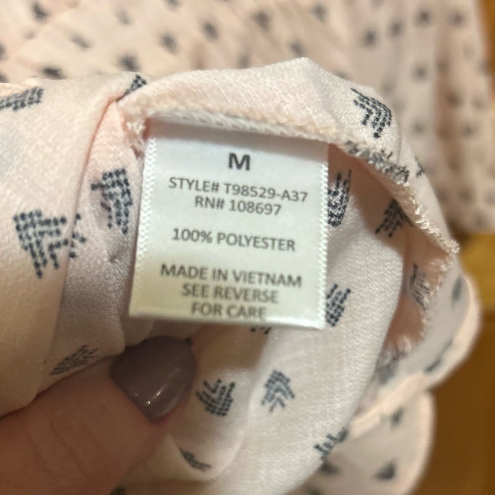 Sweet Rain Pink Patterned Button-Down Blouse - image 5